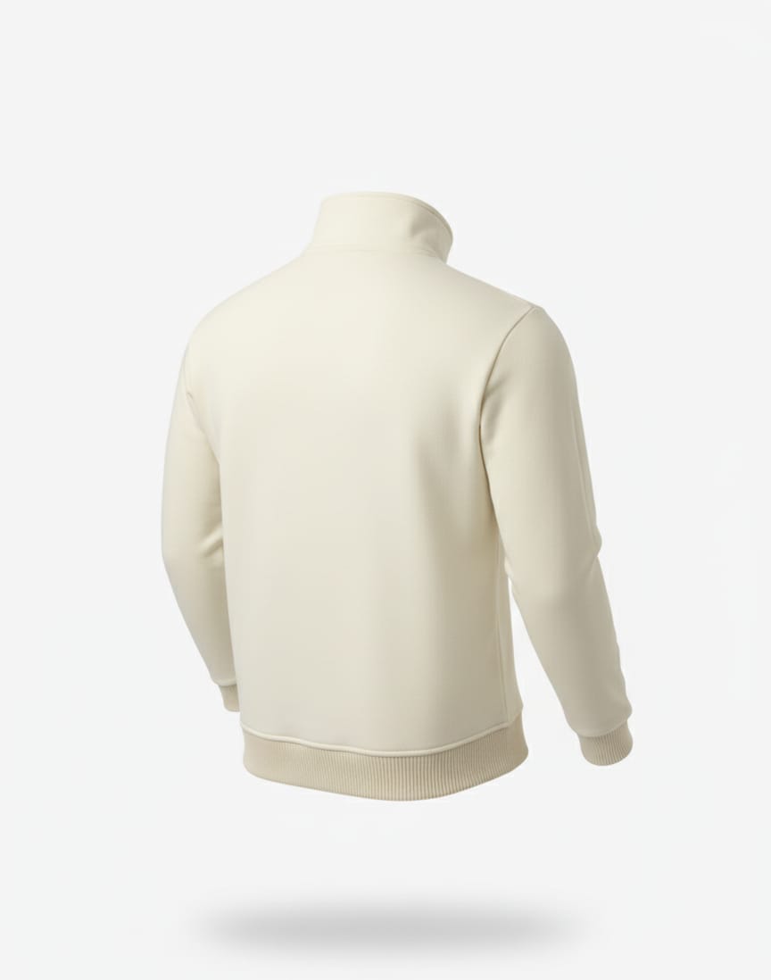 Premium Beige Half-Zipper Sweatshirt