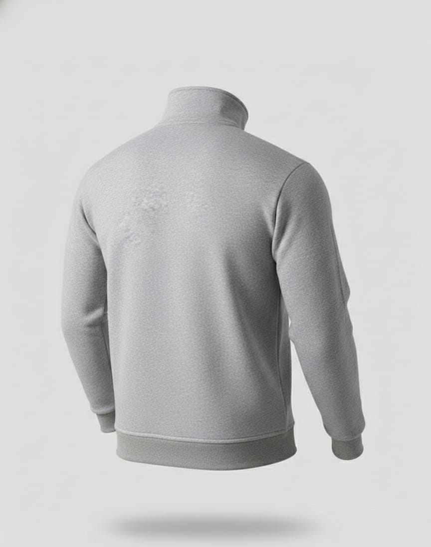 Premium Grey Half-Zipper Sweatshirt